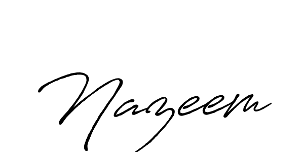 How to make Nazeem name signature. Use Antro_Vectra_Bolder style for creating short signs online. This is the latest handwritten sign. Nazeem signature style 7 images and pictures png