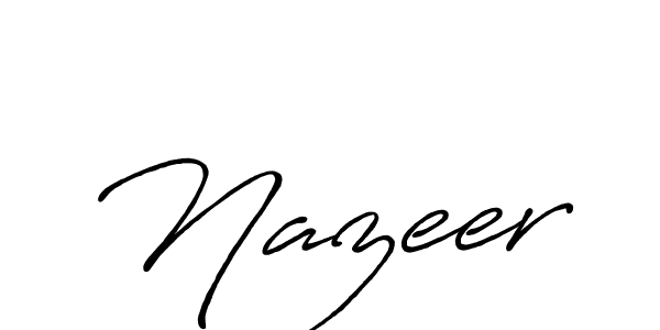 Also we have Nazeer name is the best signature style. Create professional handwritten signature collection using Antro_Vectra_Bolder autograph style. Nazeer signature style 7 images and pictures png