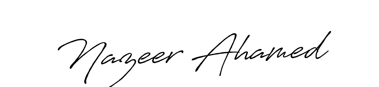 Design your own signature with our free online signature maker. With this signature software, you can create a handwritten (Antro_Vectra_Bolder) signature for name Nazeer Ahamed. Nazeer Ahamed signature style 7 images and pictures png