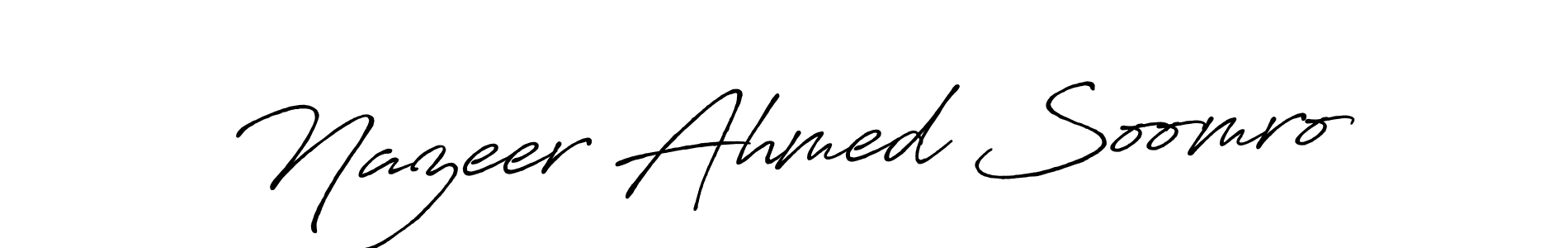 Antro_Vectra_Bolder is a professional signature style that is perfect for those who want to add a touch of class to their signature. It is also a great choice for those who want to make their signature more unique. Get Nazeer Ahmed Soomro name to fancy signature for free. Nazeer Ahmed Soomro signature style 7 images and pictures png
