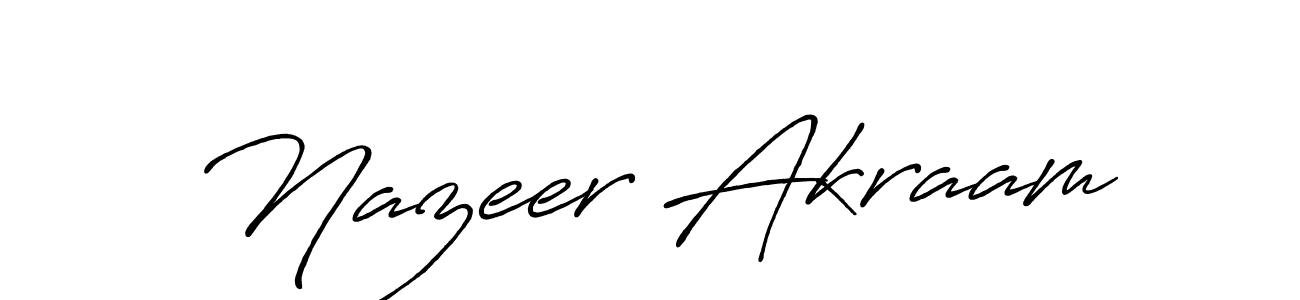 Use a signature maker to create a handwritten signature online. With this signature software, you can design (Antro_Vectra_Bolder) your own signature for name Nazeer Akraam. Nazeer Akraam signature style 7 images and pictures png