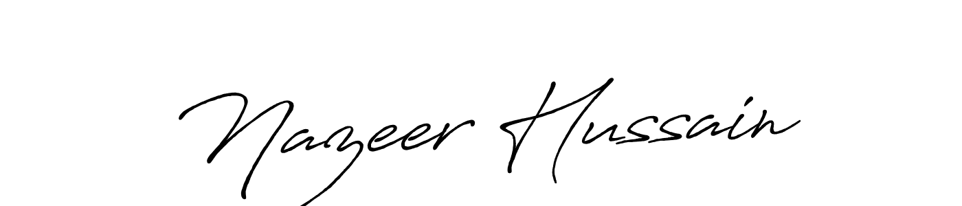 Design your own signature with our free online signature maker. With this signature software, you can create a handwritten (Antro_Vectra_Bolder) signature for name Nazeer Hussain. Nazeer Hussain signature style 7 images and pictures png