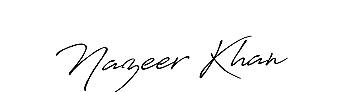 Use a signature maker to create a handwritten signature online. With this signature software, you can design (Antro_Vectra_Bolder) your own signature for name Nazeer Khan. Nazeer Khan signature style 7 images and pictures png