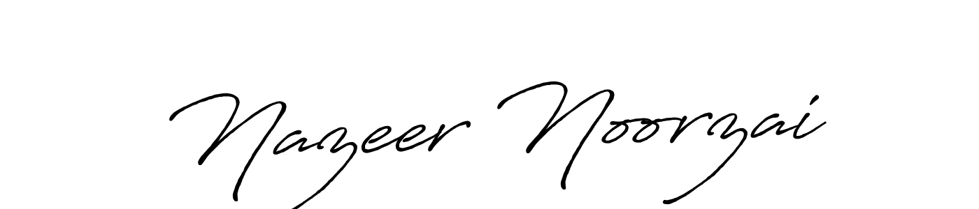 How to make Nazeer Noorzai name signature. Use Antro_Vectra_Bolder style for creating short signs online. This is the latest handwritten sign. Nazeer Noorzai signature style 7 images and pictures png