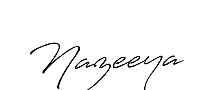 Use a signature maker to create a handwritten signature online. With this signature software, you can design (Antro_Vectra_Bolder) your own signature for name Nazeeya. Nazeeya signature style 7 images and pictures png