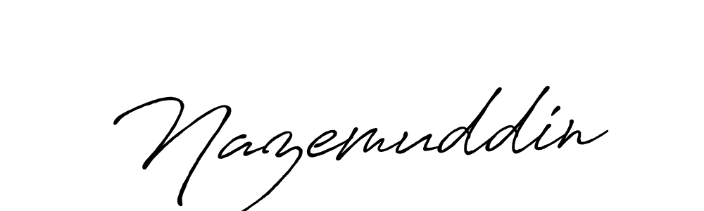 Create a beautiful signature design for name Nazemuddin. With this signature (Antro_Vectra_Bolder) fonts, you can make a handwritten signature for free. Nazemuddin signature style 7 images and pictures png