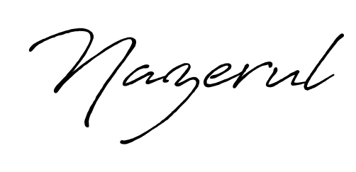 Try this chic Nazerul handwritten sign style. Using Antro_Vectra_Bolder font elements, it gives your name a sleek, memorable identity. Nazerul signature style 7 images and pictures png