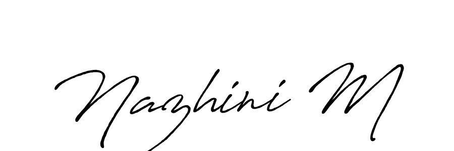 Nazhini M stylish signature style. Best Handwritten Sign (Antro_Vectra_Bolder) for my name. Handwritten Signature Collection Ideas for my name Nazhini M. Nazhini M signature style 7 images and pictures png