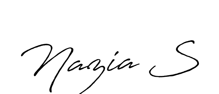 Also You can easily find your signature by using the search form. We will create Nazia S name handwritten signature images for you free of cost using Antro_Vectra_Bolder sign style. Nazia S signature style 7 images and pictures png
