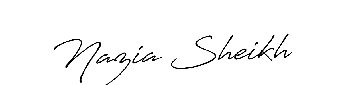 Make a beautiful signature design for name Nazia Sheikh. With this signature (Antro_Vectra_Bolder) style, you can create a handwritten signature for free. Nazia Sheikh signature style 7 images and pictures png