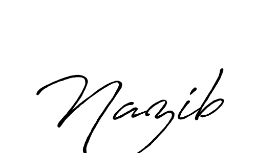 How to make Nazib signature? Antro_Vectra_Bolder is a professional autograph style. Create handwritten signature for Nazib name. Nazib signature style 7 images and pictures png