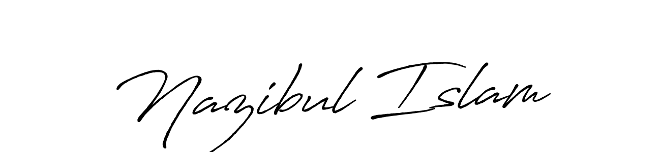 Create a beautiful signature design for name Nazibul Islam. With this signature (Antro_Vectra_Bolder) fonts, you can make a handwritten signature for free. Nazibul Islam signature style 7 images and pictures png