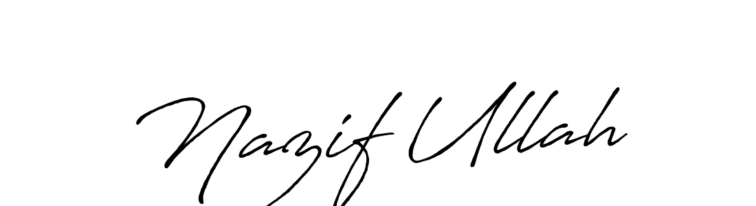 How to make Nazif Ullah name signature. Use Antro_Vectra_Bolder style for creating short signs online. This is the latest handwritten sign. Nazif Ullah signature style 7 images and pictures png