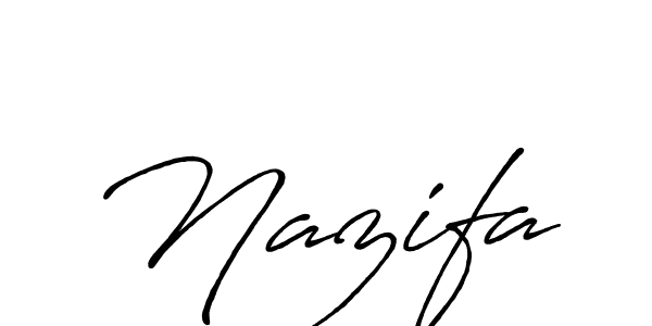 Use a signature maker to create a handwritten signature online. With this signature software, you can design (Antro_Vectra_Bolder) your own signature for name Nazifa. Nazifa signature style 7 images and pictures png