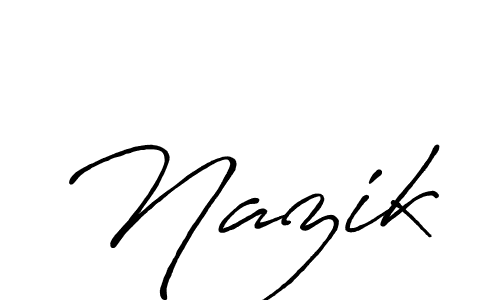How to make Nazik name signature. Use Antro_Vectra_Bolder style for creating short signs online. This is the latest handwritten sign. Nazik signature style 7 images and pictures png
