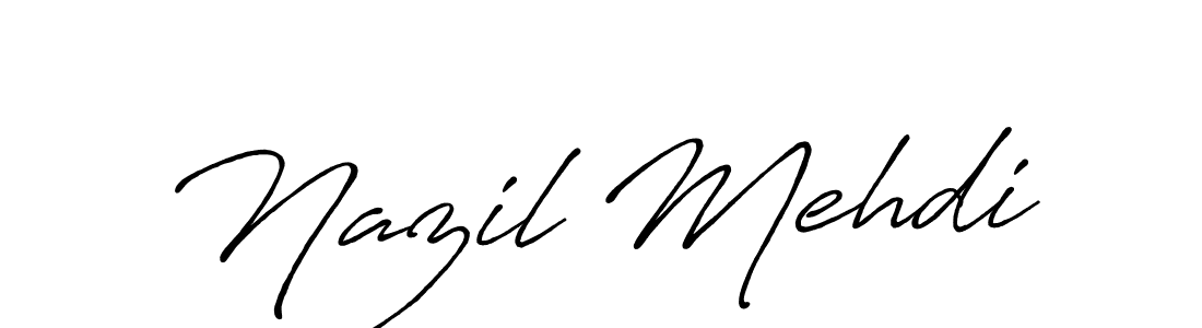 The best way (Antro_Vectra_Bolder) to make a short signature is to pick only two or three words in your name. The name Nazil Mehdi include a total of six letters. For converting this name. Nazil Mehdi signature style 7 images and pictures png