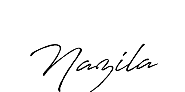 How to make Nazila name signature. Use Antro_Vectra_Bolder style for creating short signs online. This is the latest handwritten sign. Nazila signature style 7 images and pictures png