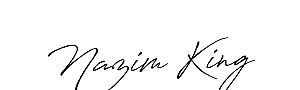 Similarly Antro_Vectra_Bolder is the best handwritten signature design. Signature creator online .You can use it as an online autograph creator for name Nazim King. Nazim King signature style 7 images and pictures png
