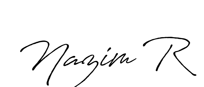 Nazim R stylish signature style. Best Handwritten Sign (Antro_Vectra_Bolder) for my name. Handwritten Signature Collection Ideas for my name Nazim R. Nazim R signature style 7 images and pictures png