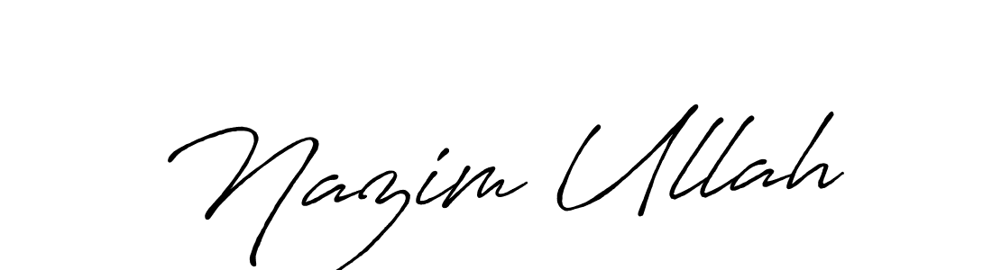 Use a signature maker to create a handwritten signature online. With this signature software, you can design (Antro_Vectra_Bolder) your own signature for name Nazim Ullah. Nazim Ullah signature style 7 images and pictures png