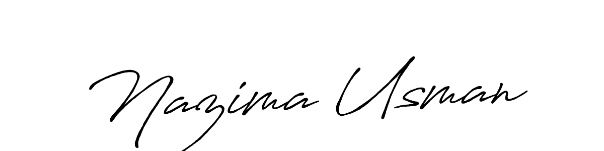 This is the best signature style for the Nazima Usman name. Also you like these signature font (Antro_Vectra_Bolder). Mix name signature. Nazima Usman signature style 7 images and pictures png