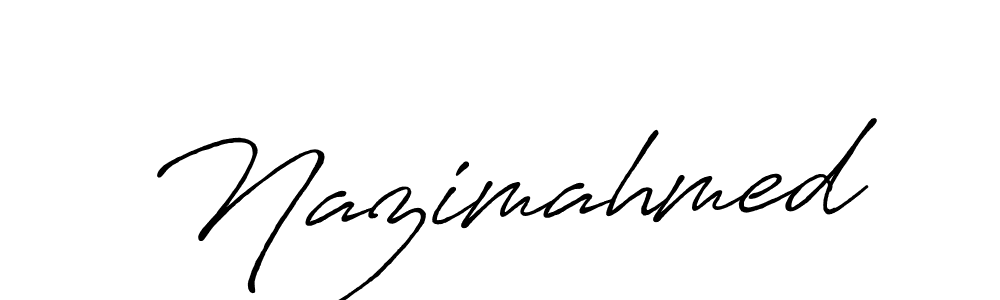 Make a beautiful signature design for name Nazimahmed. With this signature (Antro_Vectra_Bolder) style, you can create a handwritten signature for free. Nazimahmed signature style 7 images and pictures png