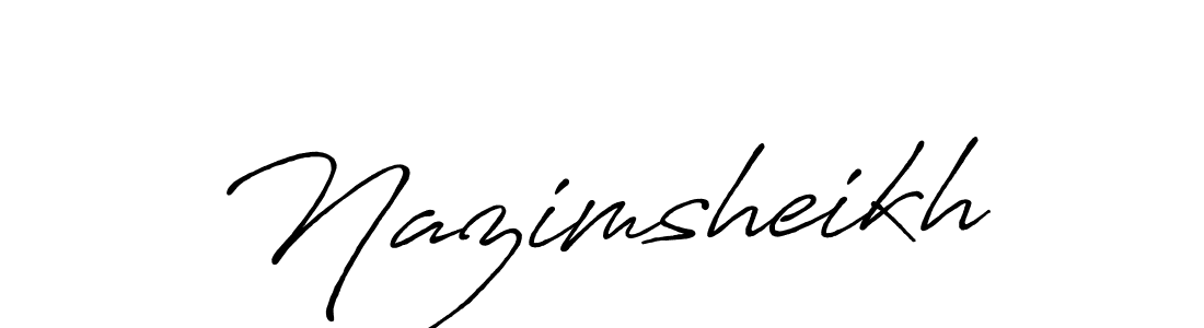 You should practise on your own different ways (Antro_Vectra_Bolder) to write your name (Nazimsheikh) in signature. don't let someone else do it for you. Nazimsheikh signature style 7 images and pictures png