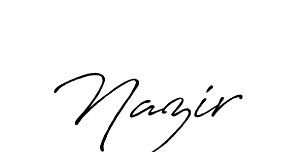 Also You can easily find your signature by using the search form. We will create Nazir  name handwritten signature images for you free of cost using Antro_Vectra_Bolder sign style. Nazir  signature style 7 images and pictures png