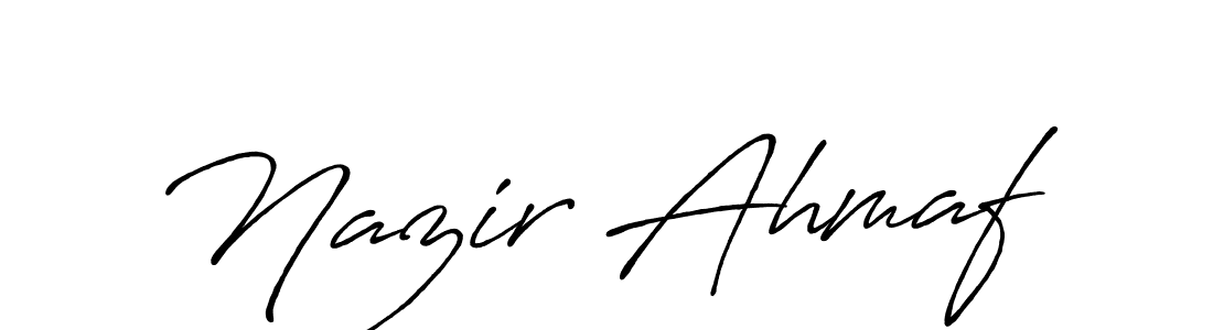 Also You can easily find your signature by using the search form. We will create Nazir Ahmaf name handwritten signature images for you free of cost using Antro_Vectra_Bolder sign style. Nazir Ahmaf signature style 7 images and pictures png
