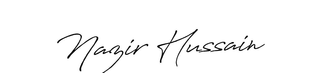 Use a signature maker to create a handwritten signature online. With this signature software, you can design (Antro_Vectra_Bolder) your own signature for name Nazir Hussain. Nazir Hussain signature style 7 images and pictures png