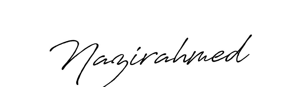 How to make Nazirahmed name signature. Use Antro_Vectra_Bolder style for creating short signs online. This is the latest handwritten sign. Nazirahmed signature style 7 images and pictures png