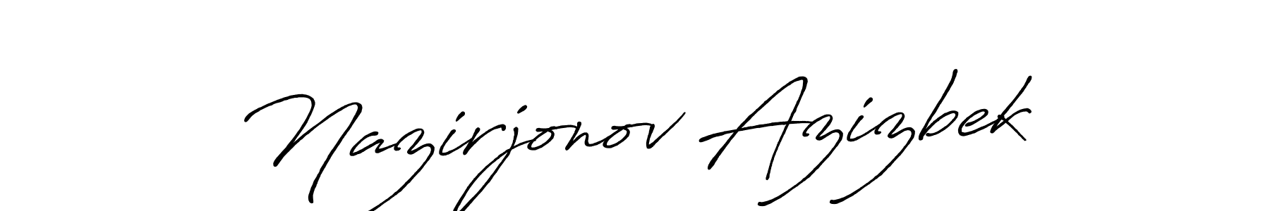 Also You can easily find your signature by using the search form. We will create Nazirjonov Azizbek name handwritten signature images for you free of cost using Antro_Vectra_Bolder sign style. Nazirjonov Azizbek signature style 7 images and pictures png