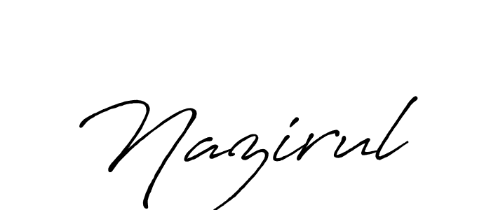 How to make Nazirul signature? Antro_Vectra_Bolder is a professional autograph style. Create handwritten signature for Nazirul name. Nazirul signature style 7 images and pictures png
