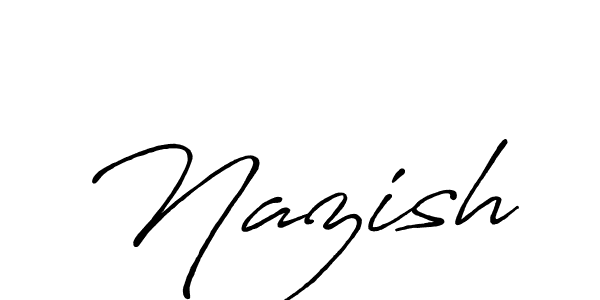 Design your own signature with our free online signature maker. With this signature software, you can create a handwritten (Antro_Vectra_Bolder) signature for name Nazish. Nazish signature style 7 images and pictures png