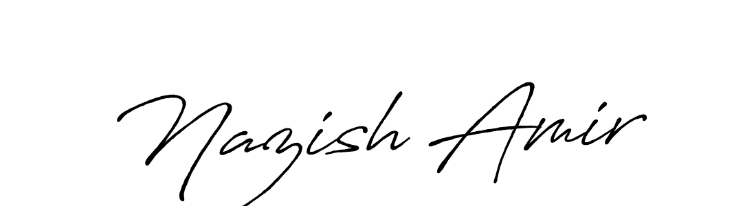 Design your own signature with our free online signature maker. With this signature software, you can create a handwritten (Antro_Vectra_Bolder) signature for name Nazish Amir. Nazish Amir signature style 7 images and pictures png