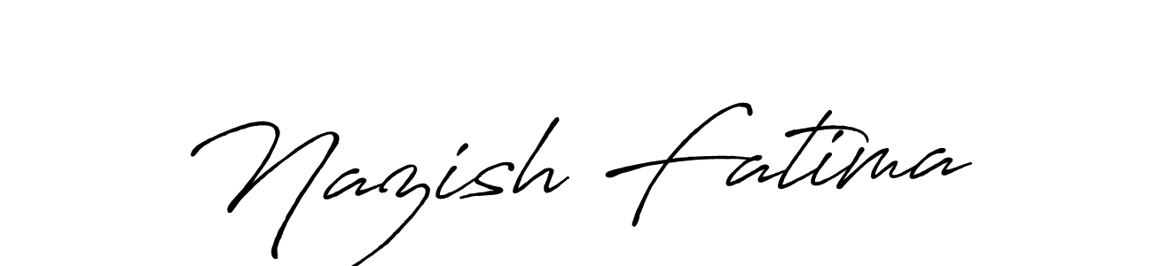 Create a beautiful signature design for name Nazish Fatima. With this signature (Antro_Vectra_Bolder) fonts, you can make a handwritten signature for free. Nazish Fatima signature style 7 images and pictures png