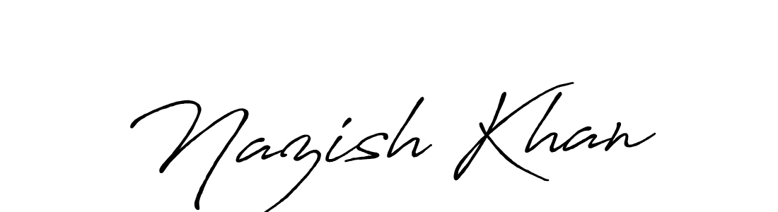 How to make Nazish Khan signature? Antro_Vectra_Bolder is a professional autograph style. Create handwritten signature for Nazish Khan name. Nazish Khan signature style 7 images and pictures png