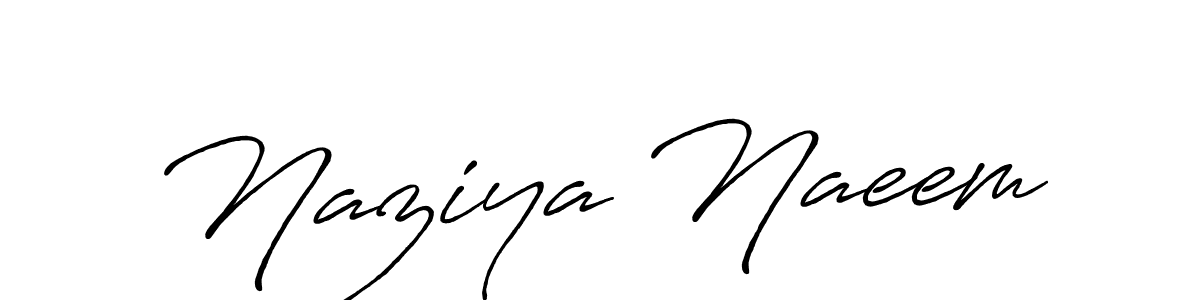 Naziya Naeem stylish signature style. Best Handwritten Sign (Antro_Vectra_Bolder) for my name. Handwritten Signature Collection Ideas for my name Naziya Naeem. Naziya Naeem signature style 7 images and pictures png