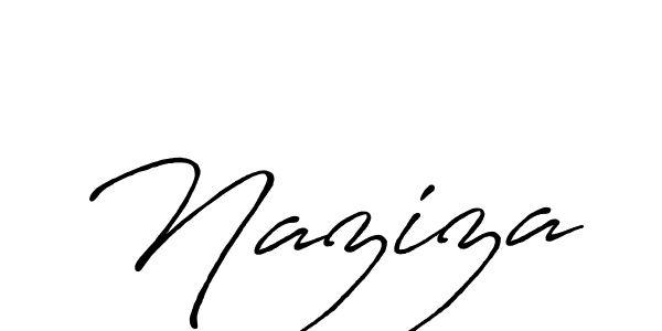 Use a signature maker to create a handwritten signature online. With this signature software, you can design (Antro_Vectra_Bolder) your own signature for name Naziza. Naziza signature style 7 images and pictures png