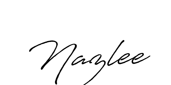 Make a beautiful signature design for name Nazlee. Use this online signature maker to create a handwritten signature for free. Nazlee signature style 7 images and pictures png