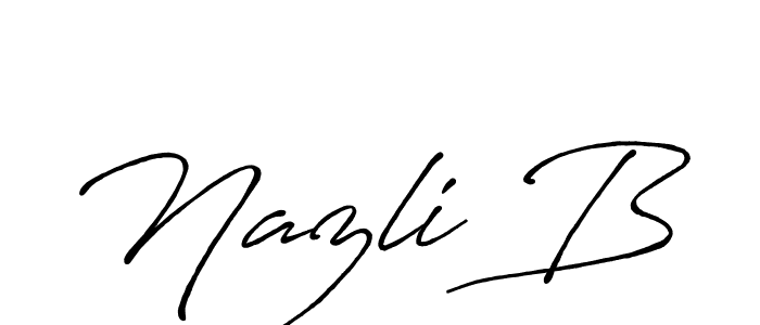 It looks lik you need a new signature style for name Nazli B. Design unique handwritten (Antro_Vectra_Bolder) signature with our free signature maker in just a few clicks. Nazli B signature style 7 images and pictures png