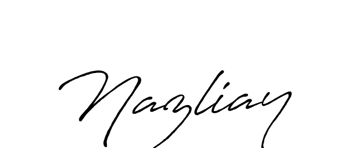 It looks lik you need a new signature style for name Nazliay. Design unique handwritten (Antro_Vectra_Bolder) signature with our free signature maker in just a few clicks. Nazliay signature style 7 images and pictures png