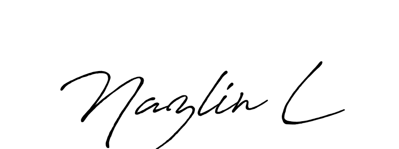 You can use this online signature creator to create a handwritten signature for the name Nazlin L. This is the best online autograph maker. Nazlin L signature style 7 images and pictures png