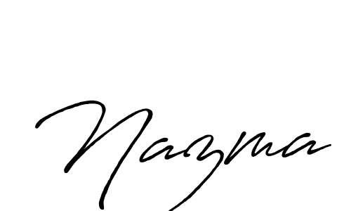 How to make Nazma signature? Antro_Vectra_Bolder is a professional autograph style. Create handwritten signature for Nazma name. Nazma signature style 7 images and pictures png