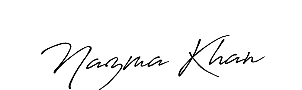 How to make Nazma Khan signature? Antro_Vectra_Bolder is a professional autograph style. Create handwritten signature for Nazma Khan name. Nazma Khan signature style 7 images and pictures png