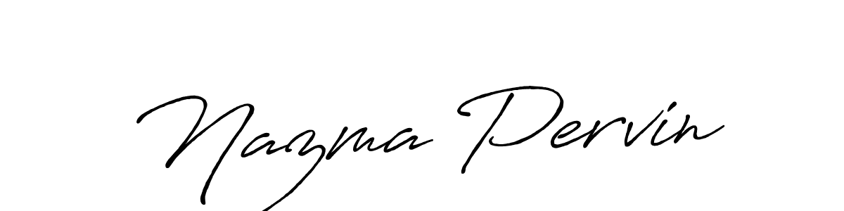 The best way (Antro_Vectra_Bolder) to make a short signature is to pick only two or three words in your name. The name Nazma Pervin include a total of six letters. For converting this name. Nazma Pervin signature style 7 images and pictures png