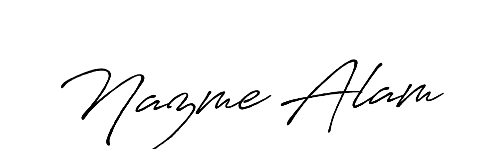 Design your own signature with our free online signature maker. With this signature software, you can create a handwritten (Antro_Vectra_Bolder) signature for name Nazme Alam. Nazme Alam signature style 7 images and pictures png