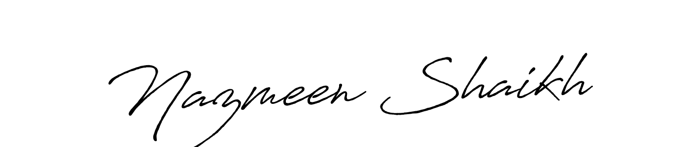 Use a signature maker to create a handwritten signature online. With this signature software, you can design (Antro_Vectra_Bolder) your own signature for name Nazmeen Shaikh. Nazmeen Shaikh signature style 7 images and pictures png