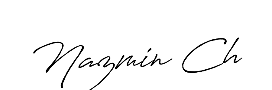 How to make Nazmin Ch signature? Antro_Vectra_Bolder is a professional autograph style. Create handwritten signature for Nazmin Ch name. Nazmin Ch signature style 7 images and pictures png