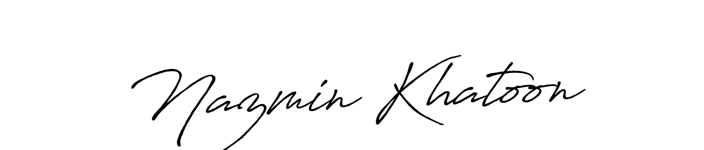 Also we have Nazmin Khatoon name is the best signature style. Create professional handwritten signature collection using Antro_Vectra_Bolder autograph style. Nazmin Khatoon signature style 7 images and pictures png